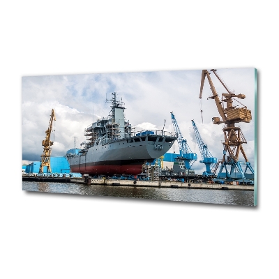 Glasbild Werft