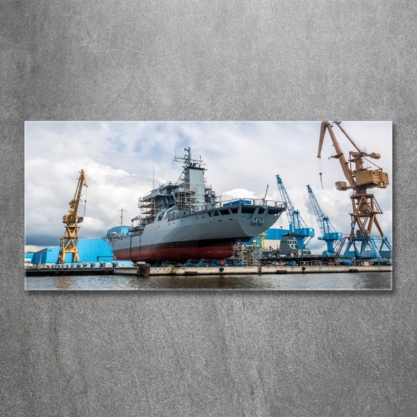 Glasbild Werft