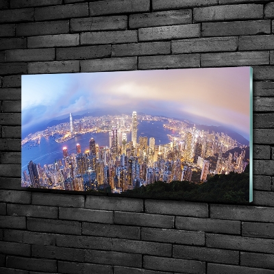 Bild auf glas Hongkong-Panorama
