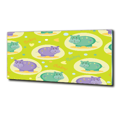 Foto glasbild Flusspferde