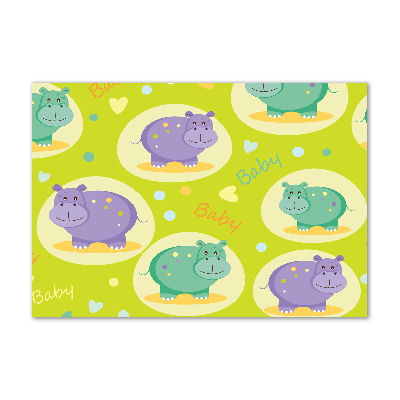 Foto glasbild Flusspferde