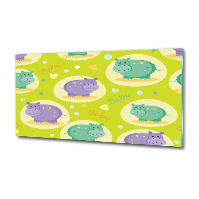 Foto glasbild Flusspferde