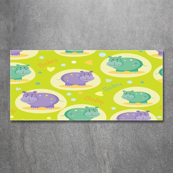 Foto glasbild Flusspferde