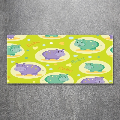 Foto glasbild Flusspferde