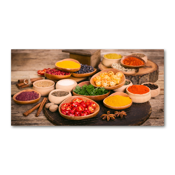 Foto glasbild Gewürze und Kräuter