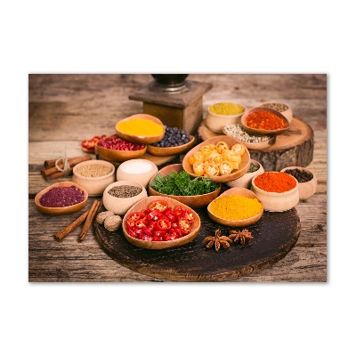Foto glasbild Gewürze und Kräuter