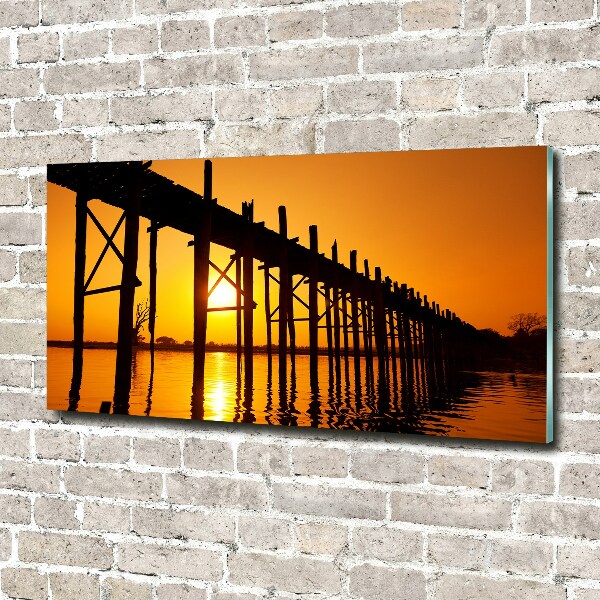 Foto glasbild Sunset Bridge
