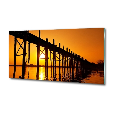 Foto glasbild Sunset Bridge