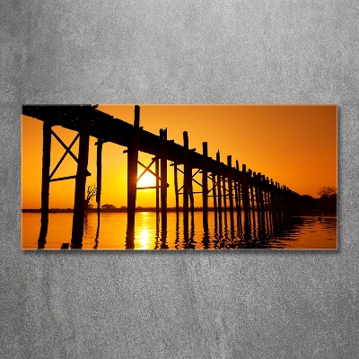 Foto glasbild Sunset Bridge