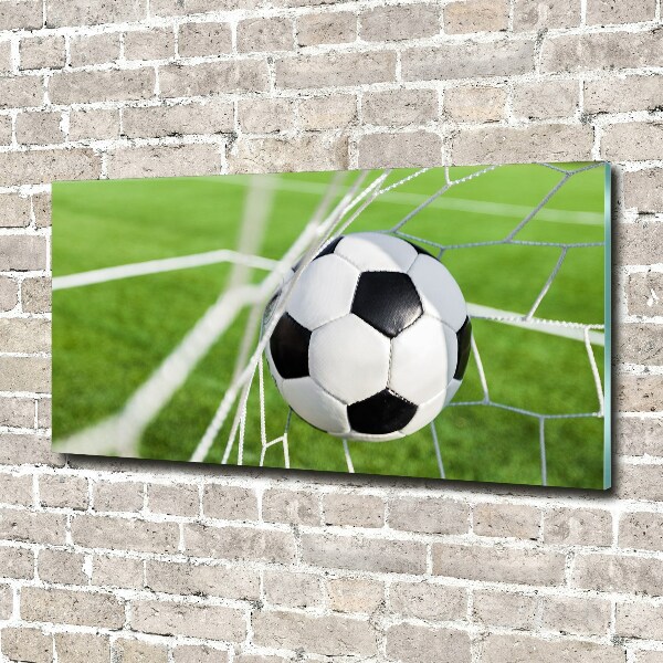 Foto glasbild Der Ball ist im Tor