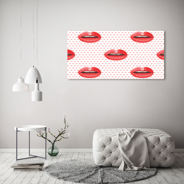 Foto glasbild Rote Lippen