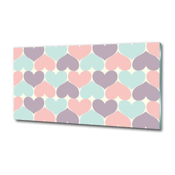 Bild auf glas Bunte Herzen