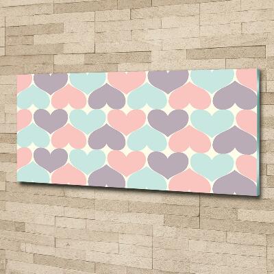 Bild auf glas Bunte Herzen