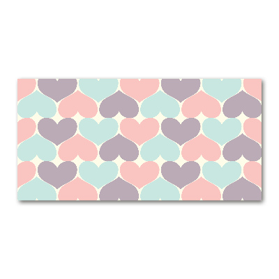 Bild auf glas Bunte Herzen