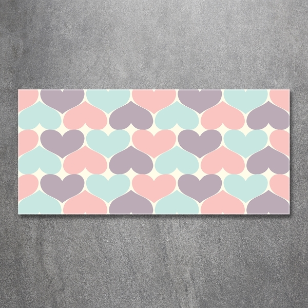 Bild auf glas Bunte Herzen