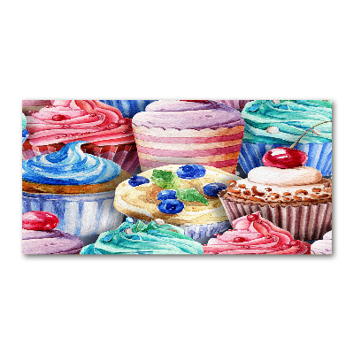Bild auf glas Bunte Cupcakes