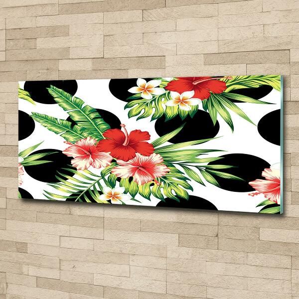 Foto glasbild Hawaiianische Blumen