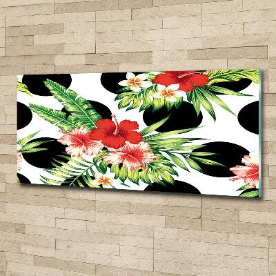 Foto glasbild Hawaiianische Blumen