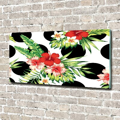 Foto glasbild Hawaiianische Blumen