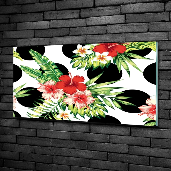 Foto glasbild Hawaiianische Blumen