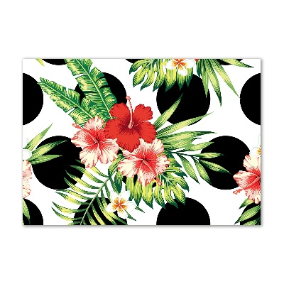 Foto glasbild Hawaiianische Blumen