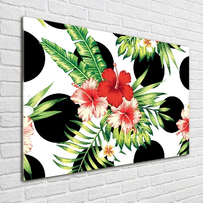 Foto glasbild Hawaiianische Blumen