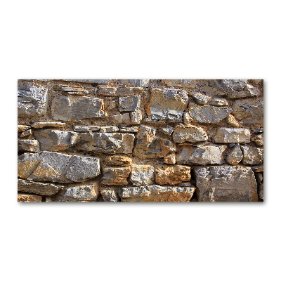 Glasbild Steinmauer