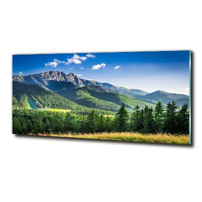 Glasbild Skisprungschanze in den Tatra-Bergen