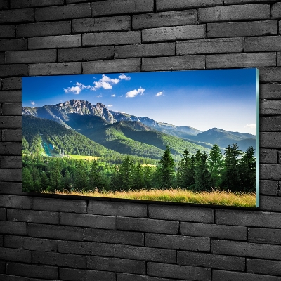 Glasbild Skisprungschanze in den Tatra-Bergen