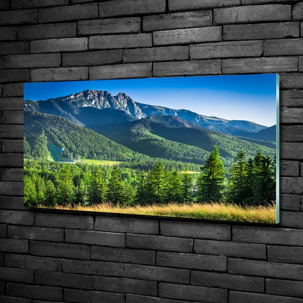 Foto glasbild Skisprungschanze in den Tatra-Bergen