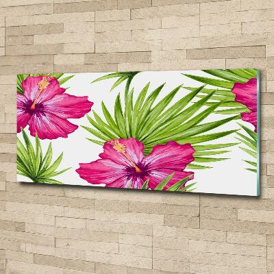 Foto glasbild Hawaiianische Blumen