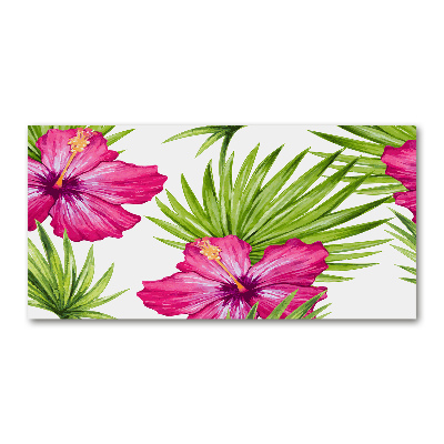 Foto glasbild Hawaiianische Blumen