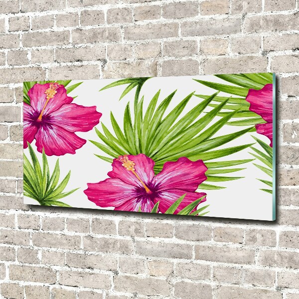 Foto glasbild Hawaiianische Blumen