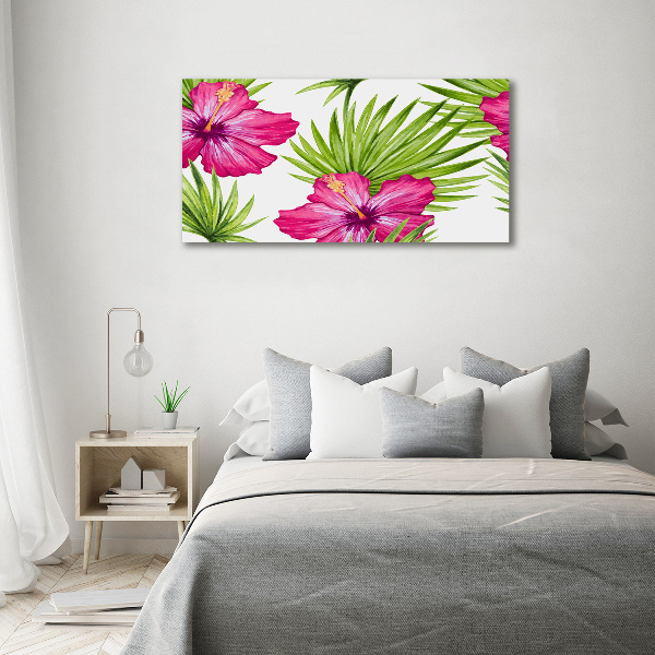 Foto glasbild Hawaiianische Blumen