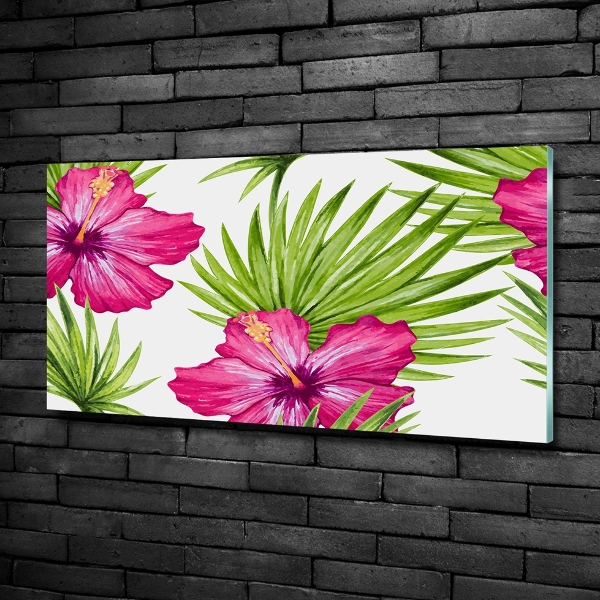 Foto glasbild Hawaiianische Blumen
