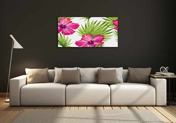 Foto glasbild Hawaiianische Blumen