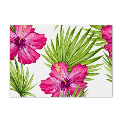 Foto glasbild Hawaiianische Blumen