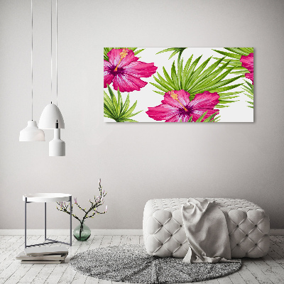 Foto glasbild Hawaiianische Blumen