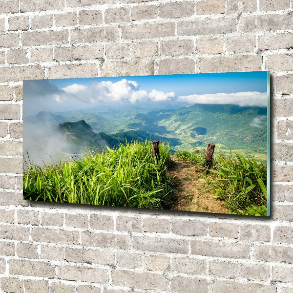 Foto glasbild Pfad zum Gipfel