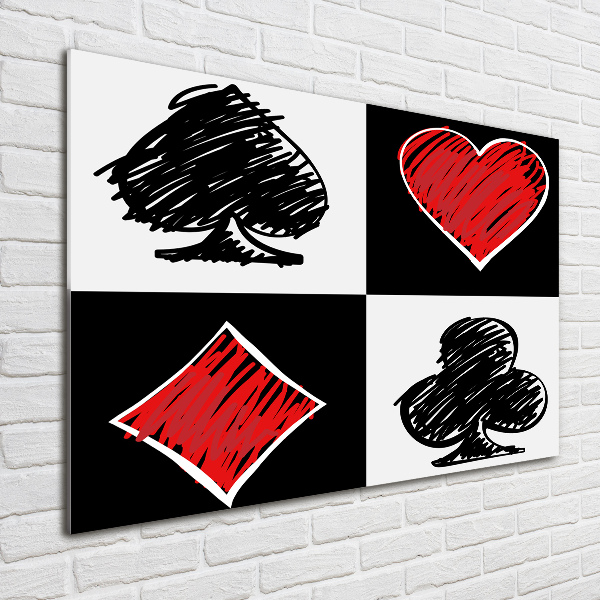 Glasbild Kartenfarben