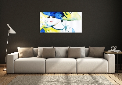 Bild auf glas Frau mit Hut