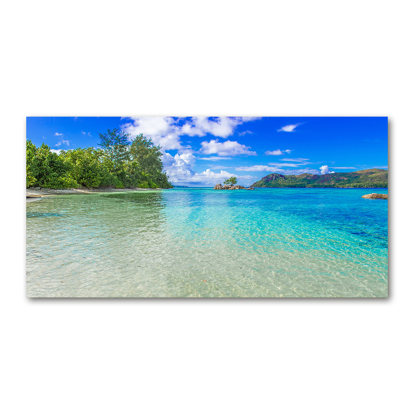 Glasbild Strand der Seychellen
