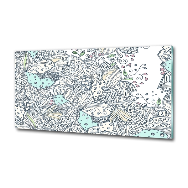 Foto glasbild Blumenmuster