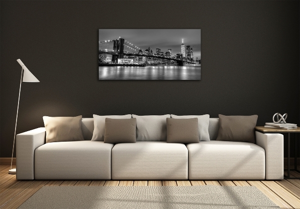 Foto glasbild Brooklyn Bridge