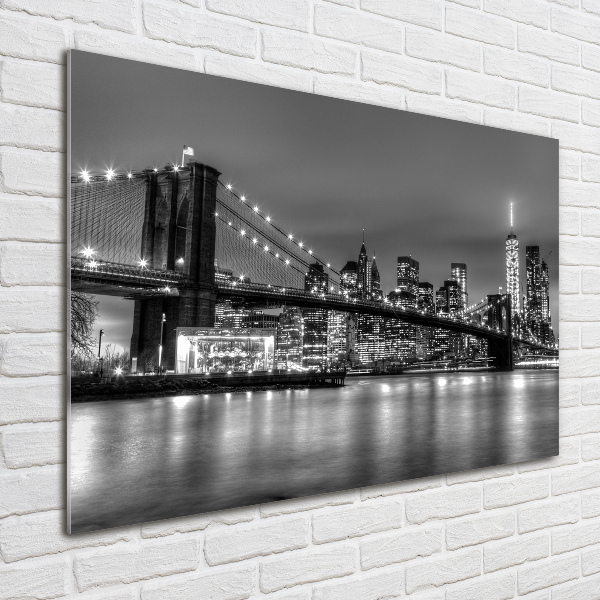 Foto glasbild Brooklyn Bridge