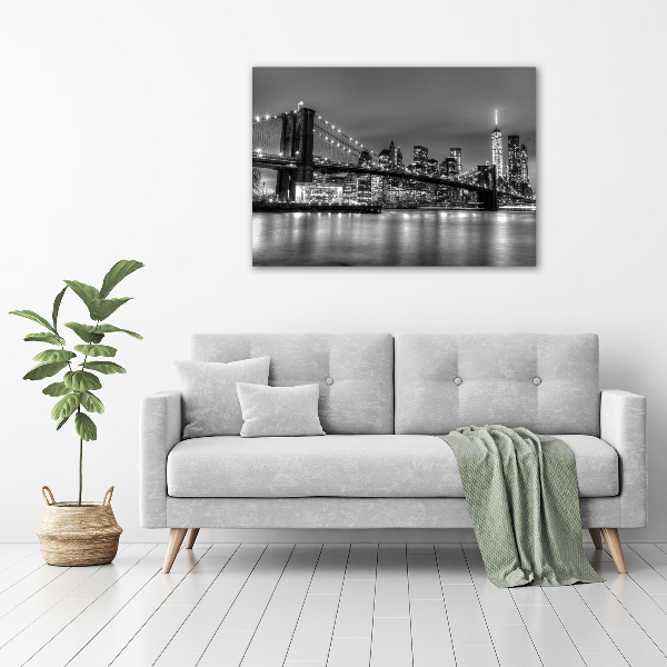Foto glasbild Brooklyn Bridge