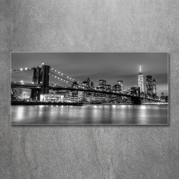 Foto glasbild Brooklyn Bridge