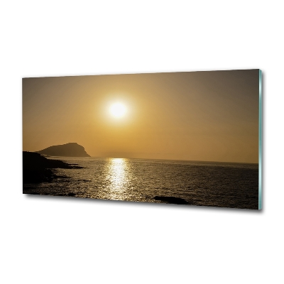 Glasbild Sonnenuntergang am Meer