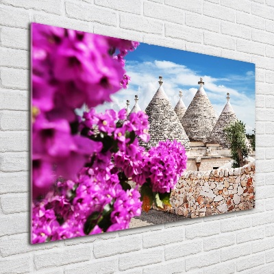 Glasbild Trulli-Häuser