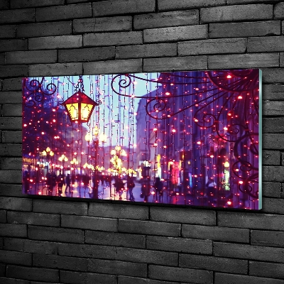 Foto glasbild Lichter in der Stadt